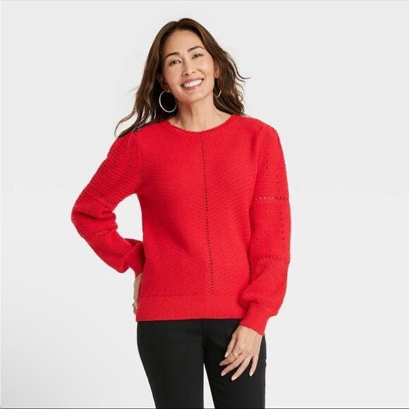 Knox Rose Crewneck Pointelle Sweater - Picture 1 of 3